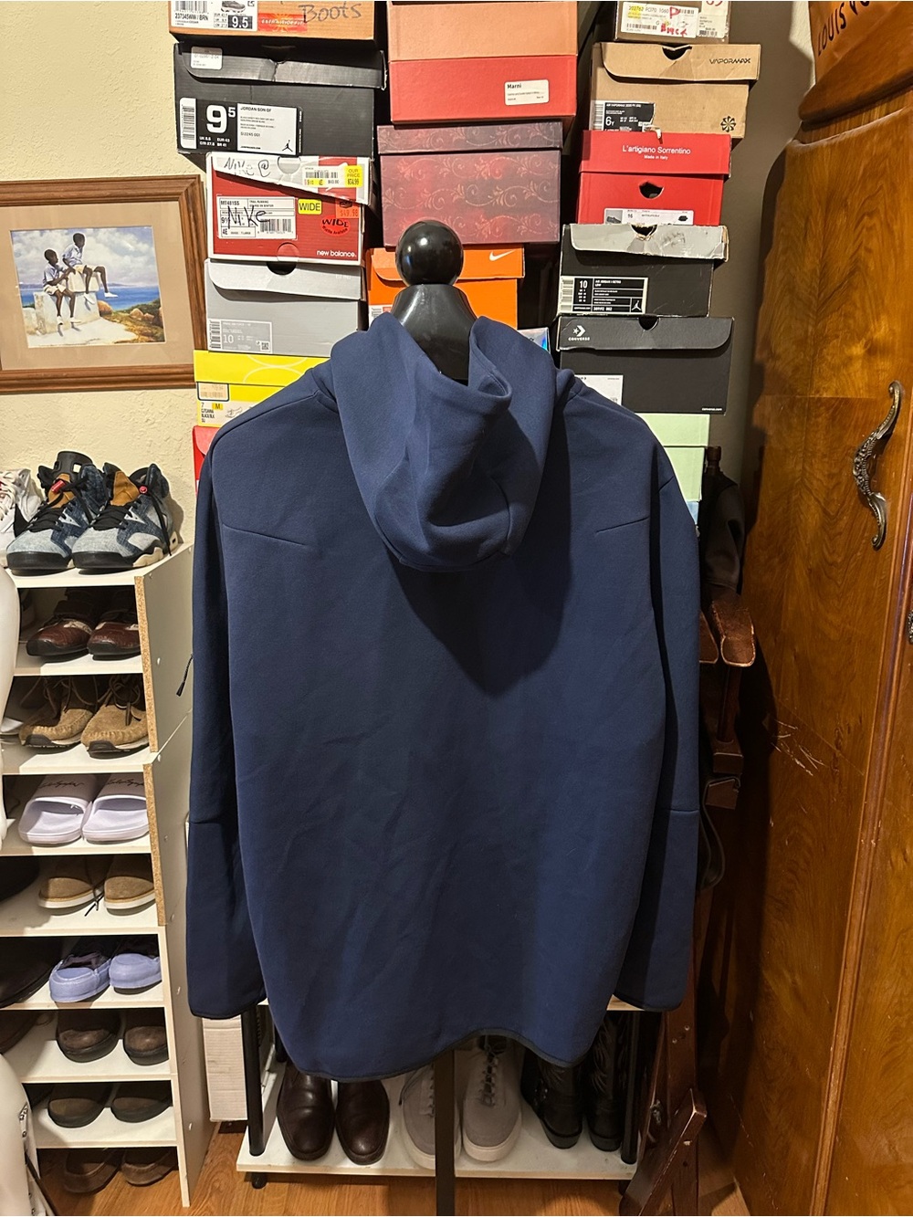 Nike Sportswear Midnight Blue Tech Fleece Hoodie Zip - Picture 5 of 8